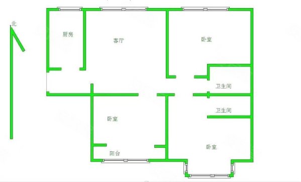 东方世纪城3室1厅2卫115.25㎡南北79万