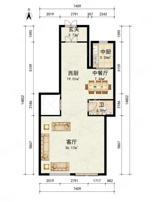 褐石园3室3厅5卫283.16㎡南3550万