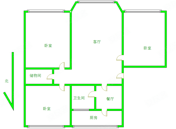 新旧中电楼3室2厅1卫125.56㎡南北150万