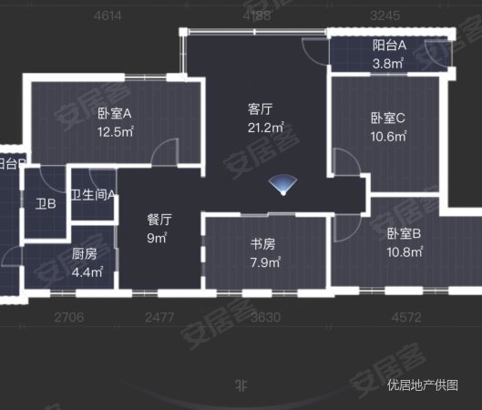 市桥前进大街小区4室2厅2卫94.1㎡东南123万