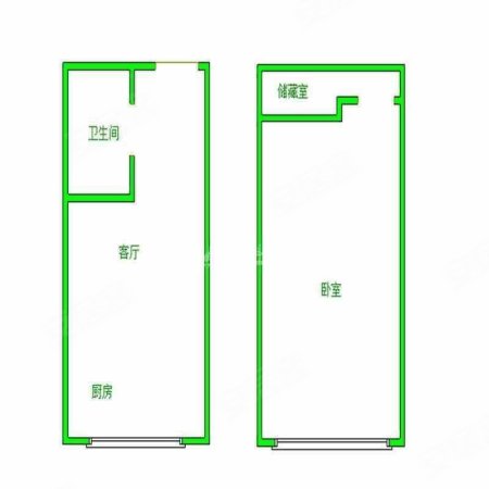 凤凰SOHO1室1厅1卫41㎡南北27万