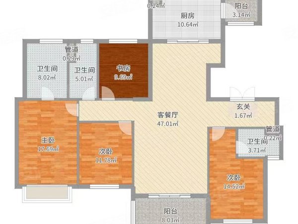 金华婺城婺城江南滨江金色蓝庭(别墅)湖海棠高档小区排屋,上下四层家具家电齐全拎包入住出租房源真实图片