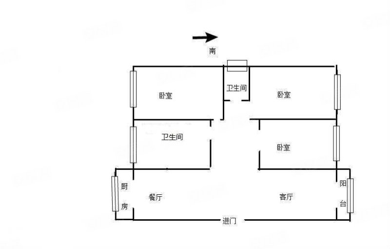 丽景湾3室2厅2卫149㎡南北62万