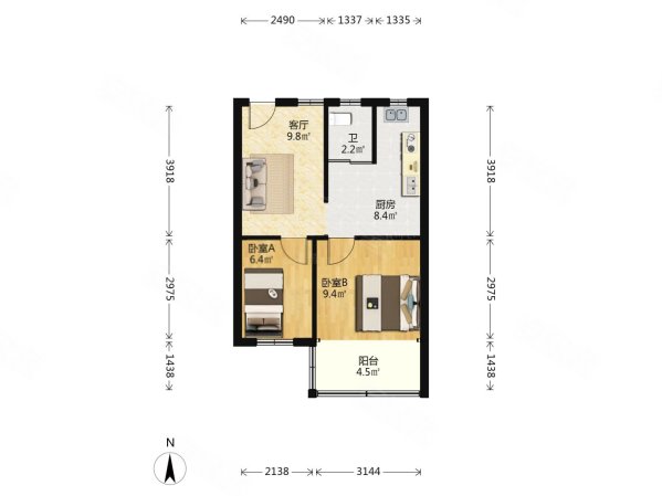 精装两房双南户型采光充足地铁口刚需