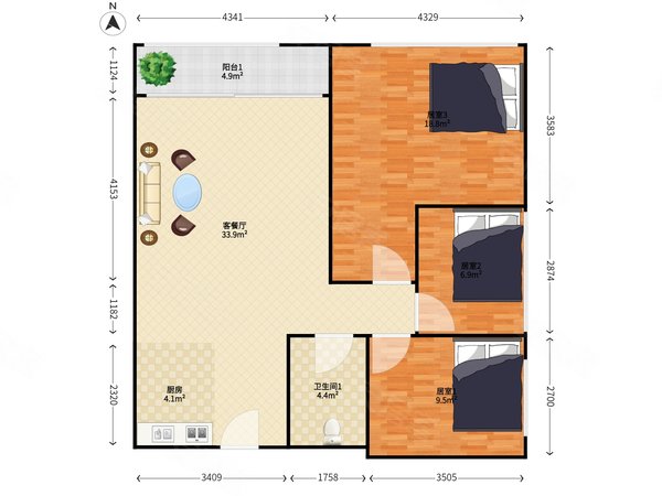 【多图】宝能城市公馆(商住楼),农科中心租房,宝能城市公馆(三期) 3室