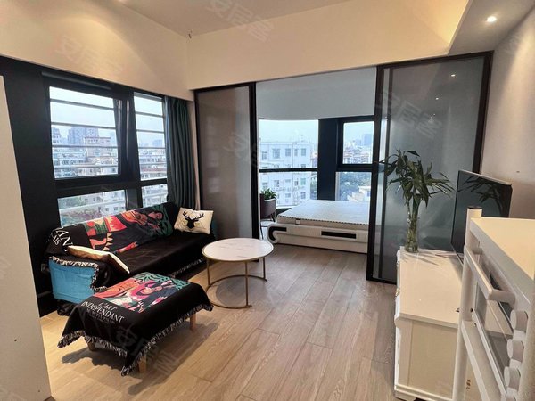 深圳南山南油华联城市中心华联城市中心u舍 精装1房1厅全景落地窗采光