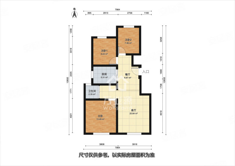 中海津湖湾3室1厅1卫94㎡南北145万