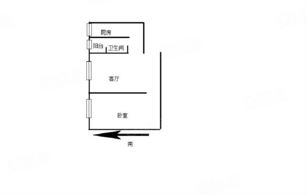 独立时代公寓1室1厅1卫43.78㎡东55万