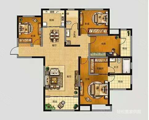 圣华名城4室2厅2卫136㎡南北55.8万