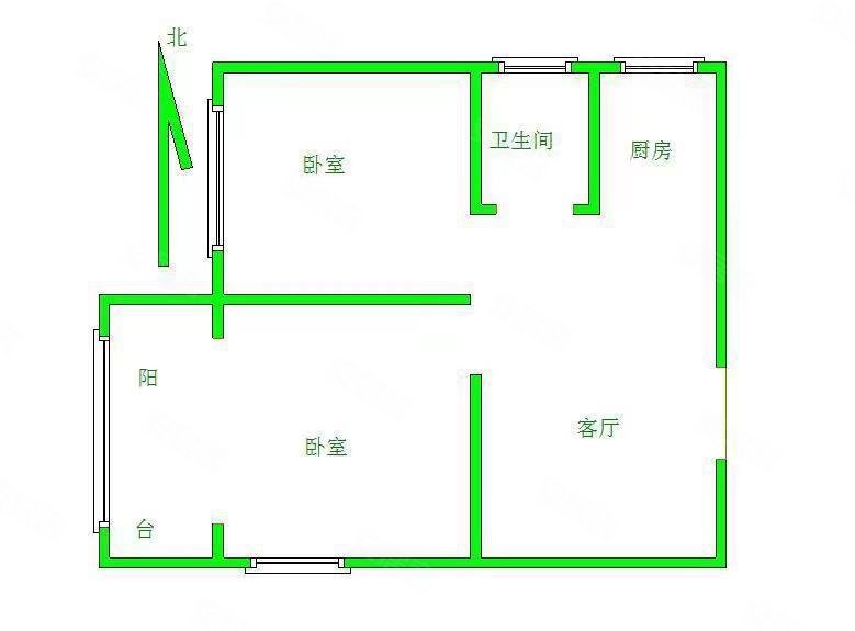 天鹅西区2室1厅1卫56㎡西南35.3万