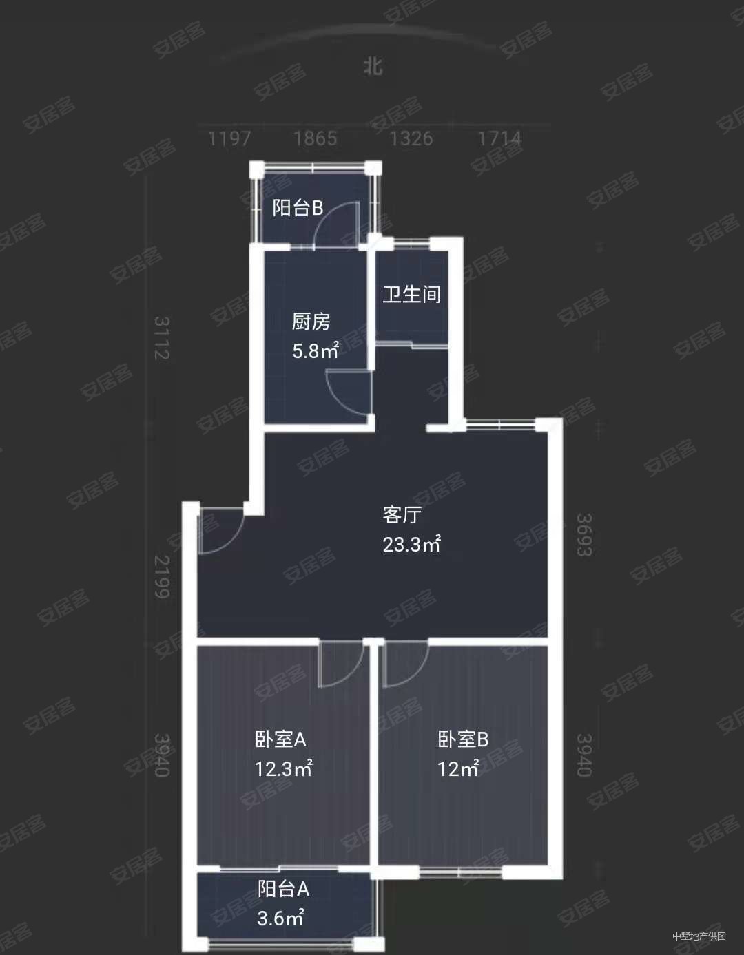 菱水苑(北区)2室1厅1卫78.23㎡南94万