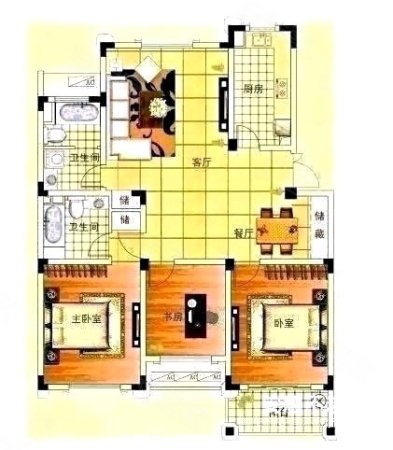 西城家园3室2厅2卫140㎡南北77万