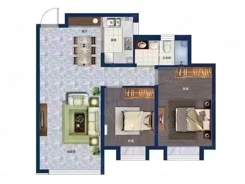 恒诚金玉华庭3室2厅1卫118㎡南北77万