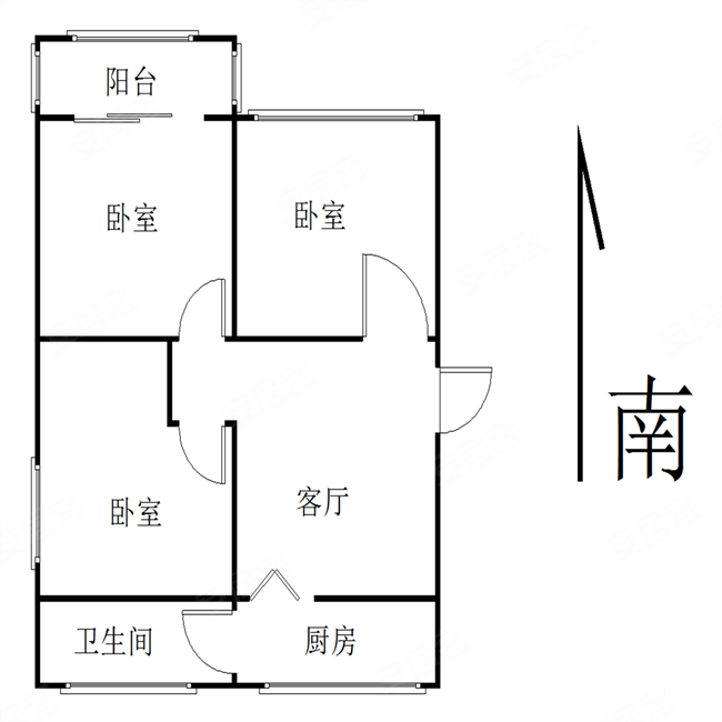 经委楼3室1厅2卫92.14㎡南北125万