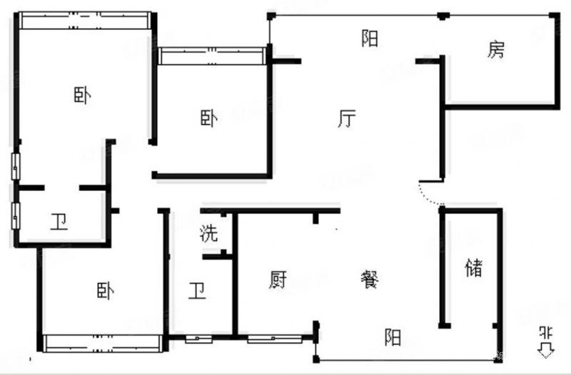 瀚城悦府户型图图片