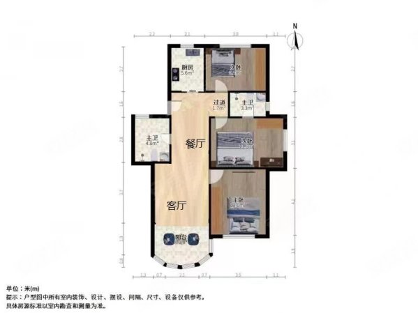 金牛苑3室2厅2卫103.47㎡南672万