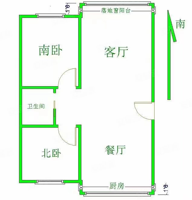 恒业七期2室2厅1卫100㎡南北47.8万