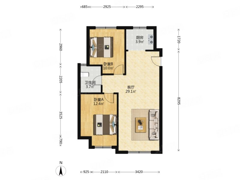 宏都熙景 中间层!南北通厅!新婚精装!降价处理!紧邻沃特!