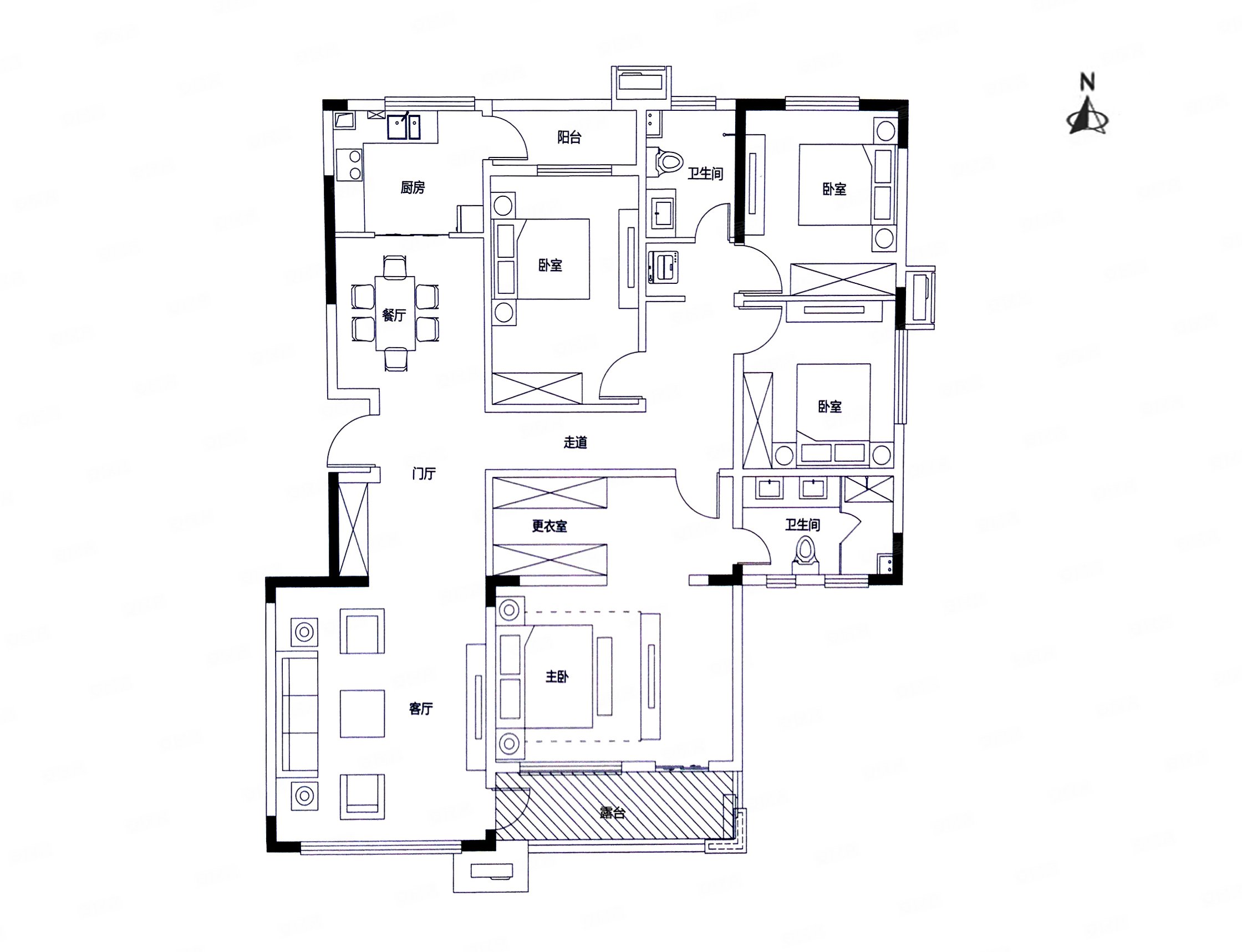 中电银河湾4室2厅2卫164.37㎡南北165万