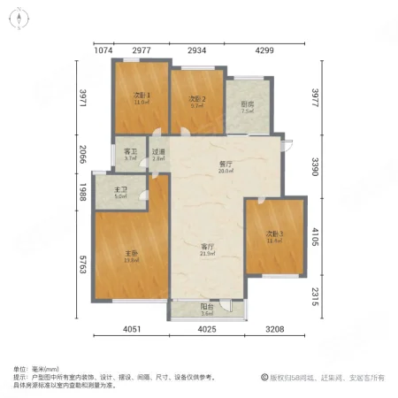 忆江南度假区(09区)4室2厅2卫147㎡南北78万