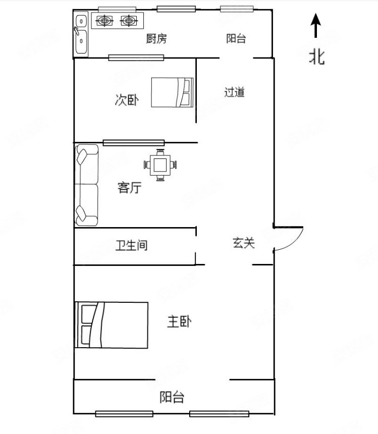 七彩家园2室1厅1卫84㎡南北26.66万