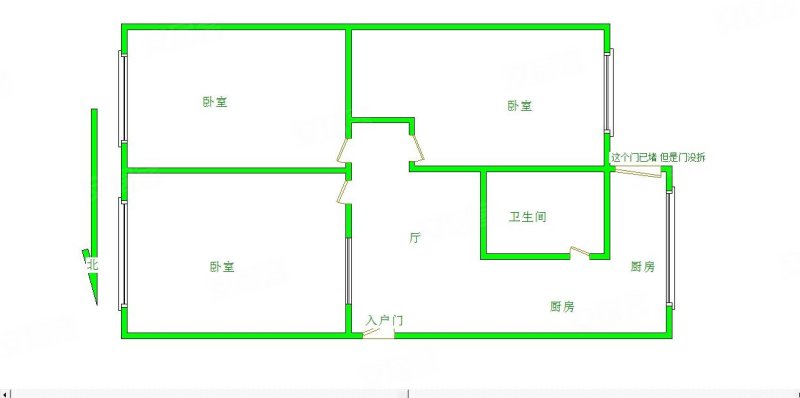 内蒙牧民小区3室1厅1卫72.26㎡东西42万