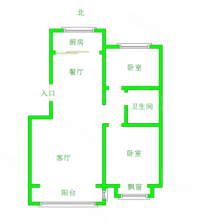 缇香郡2室2厅1卫87.97㎡南北82.8万