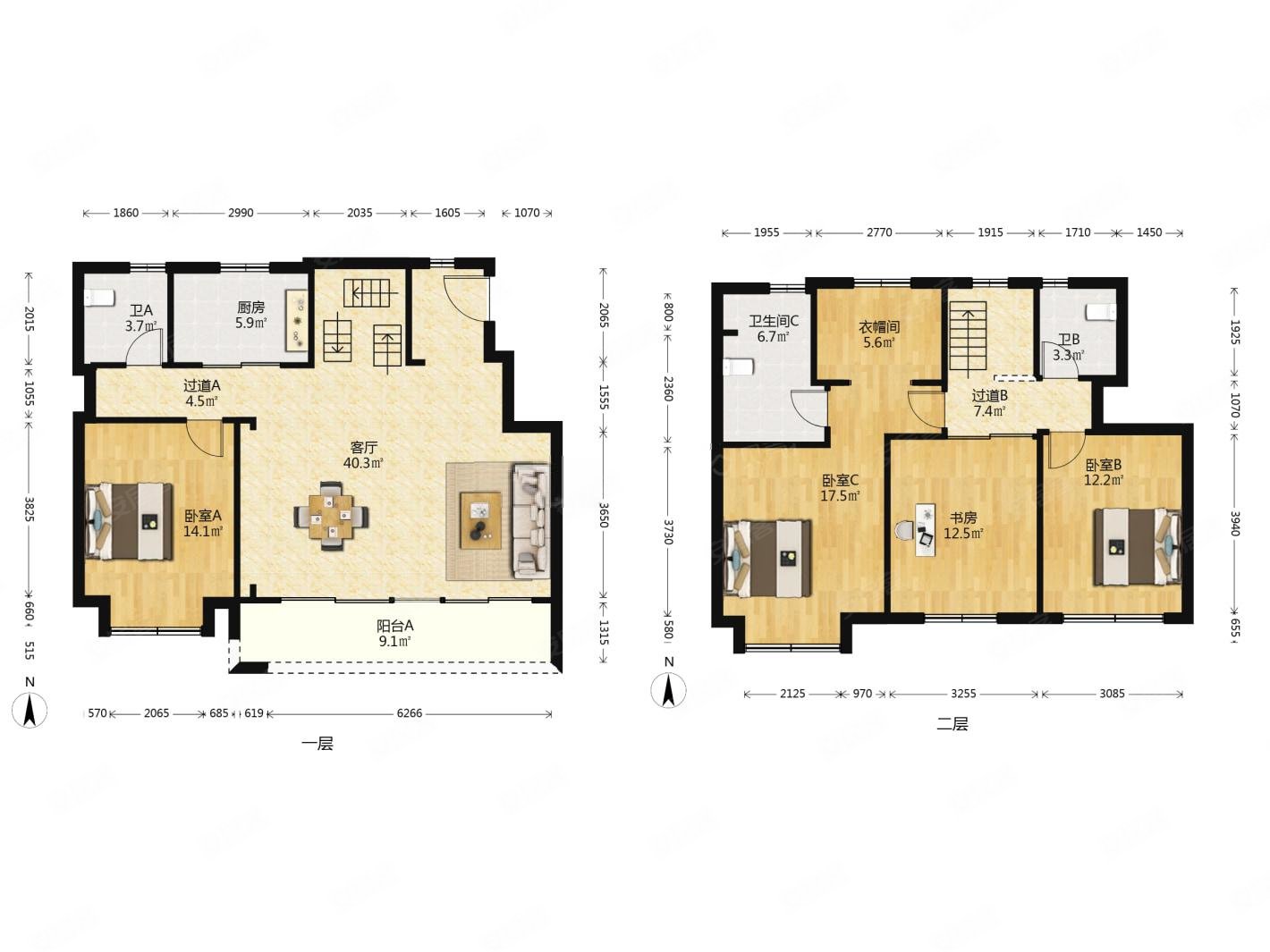 铂悦府精装修全新未住过 叠墅开发商统装 小区中间位置