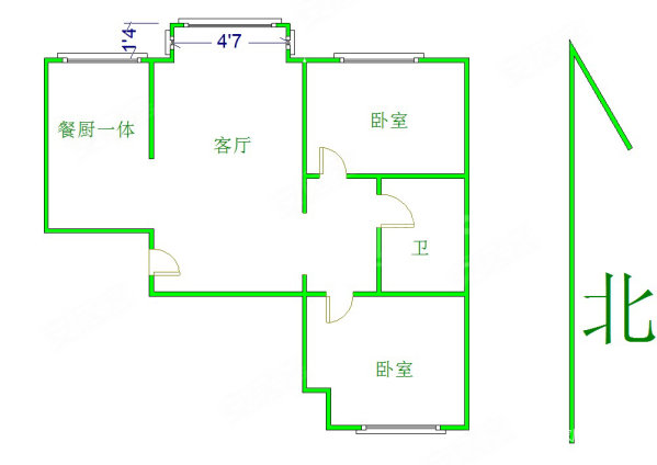 今日尊府3室2厅2卫122㎡南北80万