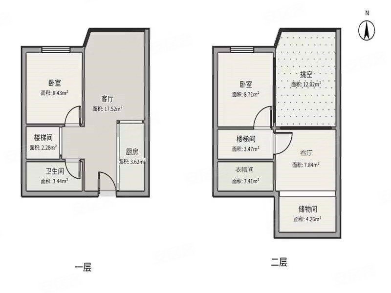 宝龙国际公寓3室2厅2卫55㎡南北150万