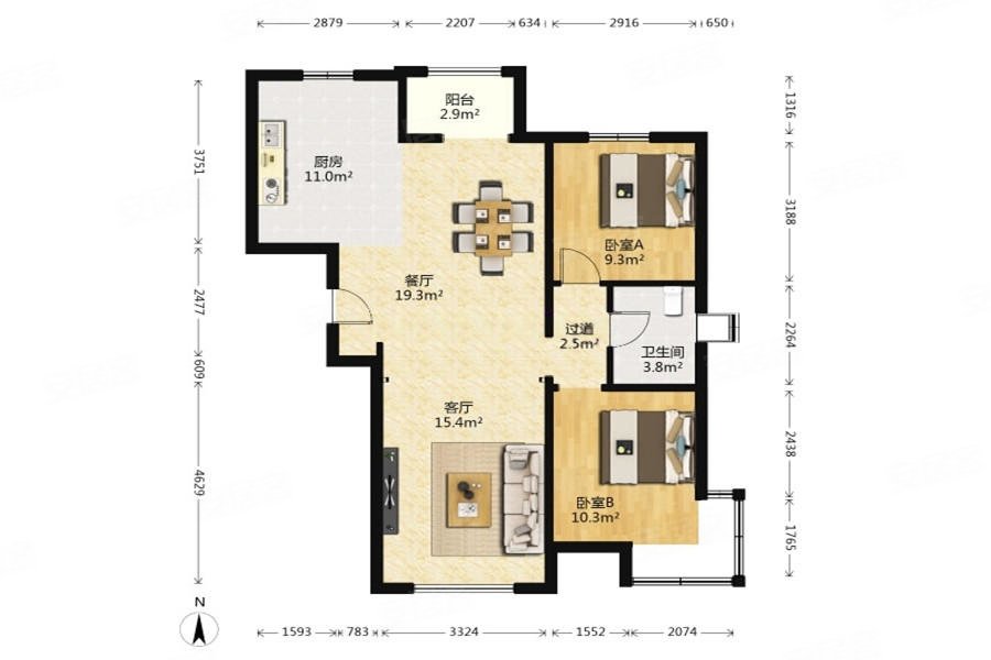 怡园大两居 临地铁 房龄新不临街 电梯房 满二 居家自住,北京怡园二手
