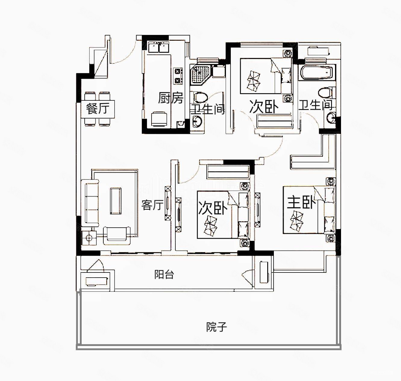 天一华府洋房50平花园送车位东边套拿房未住随时看房