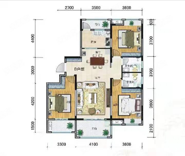 名门3室2厅2卫123㎡南北56.8万