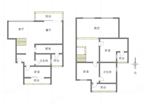 江山樾(四期叠拼)4室2厅3卫131.87㎡北195万