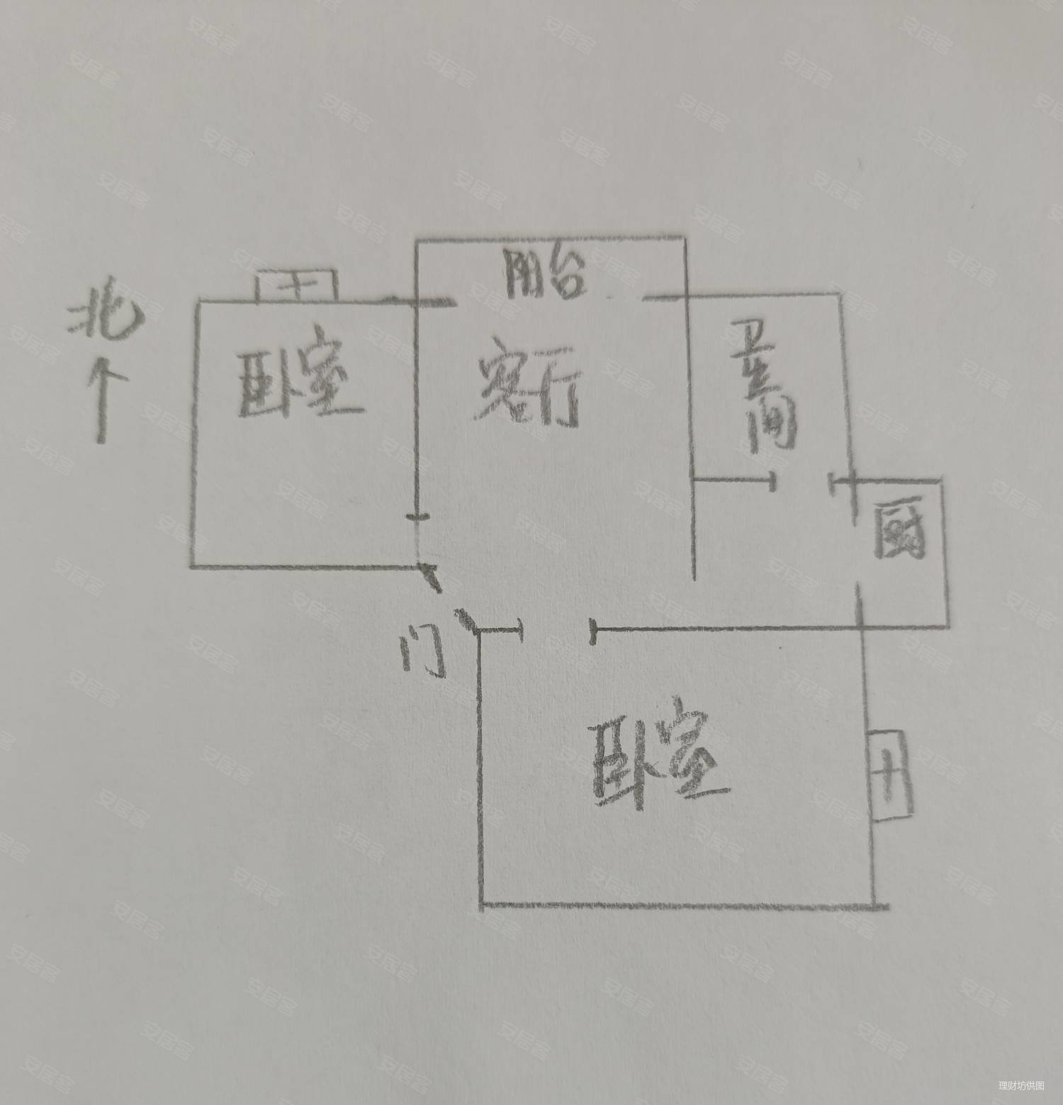 新发小区顺宁里2室2厅1卫73.49㎡南北45万