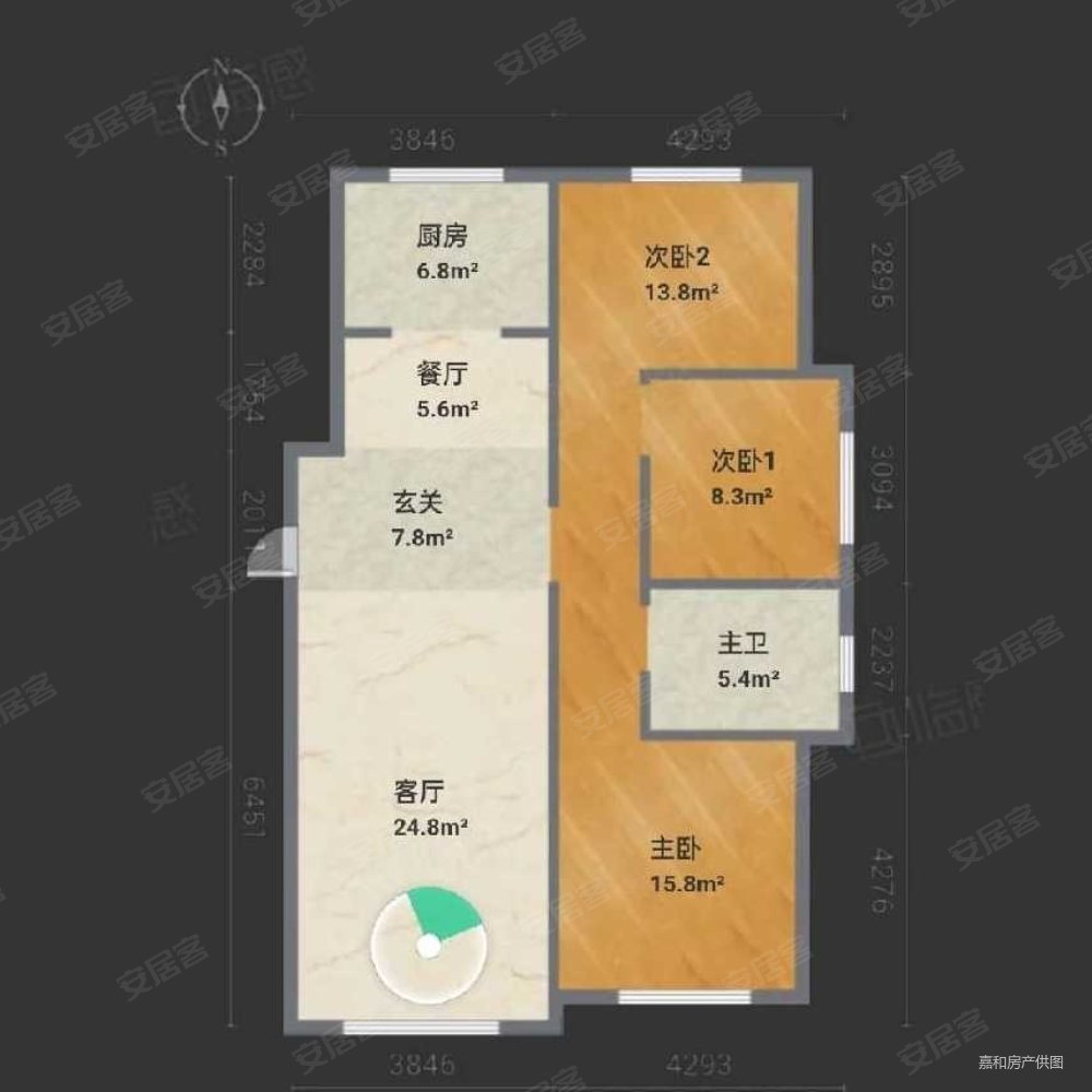 盛隆悦城3室2厅1卫124㎡南北53.8万