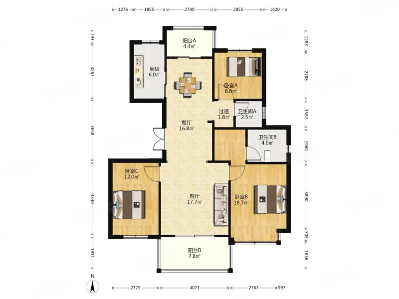 中冶锦绣华府 高楼层采光充足 低容积 次新小区 医疗配套成熟
