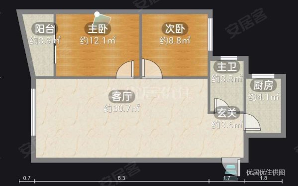 莺歌小区2室2厅1卫87㎡南60.6万