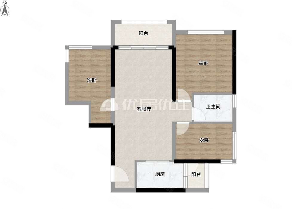 奥园瀚林朗庭3室2厅2卫93㎡西南75万