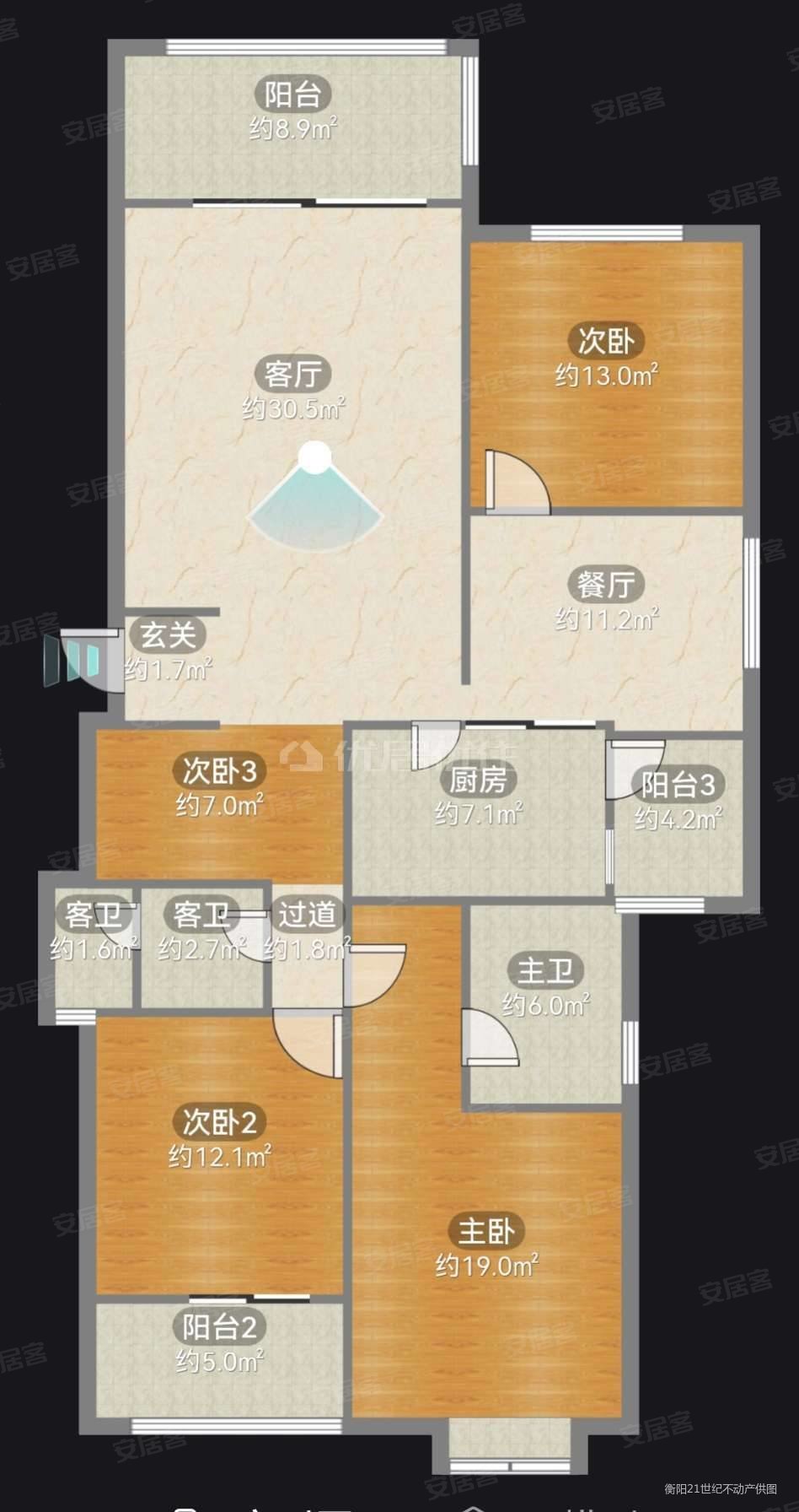 香江水岸新城(公寓住宅)6室2厅2卫279㎡南北169.8万