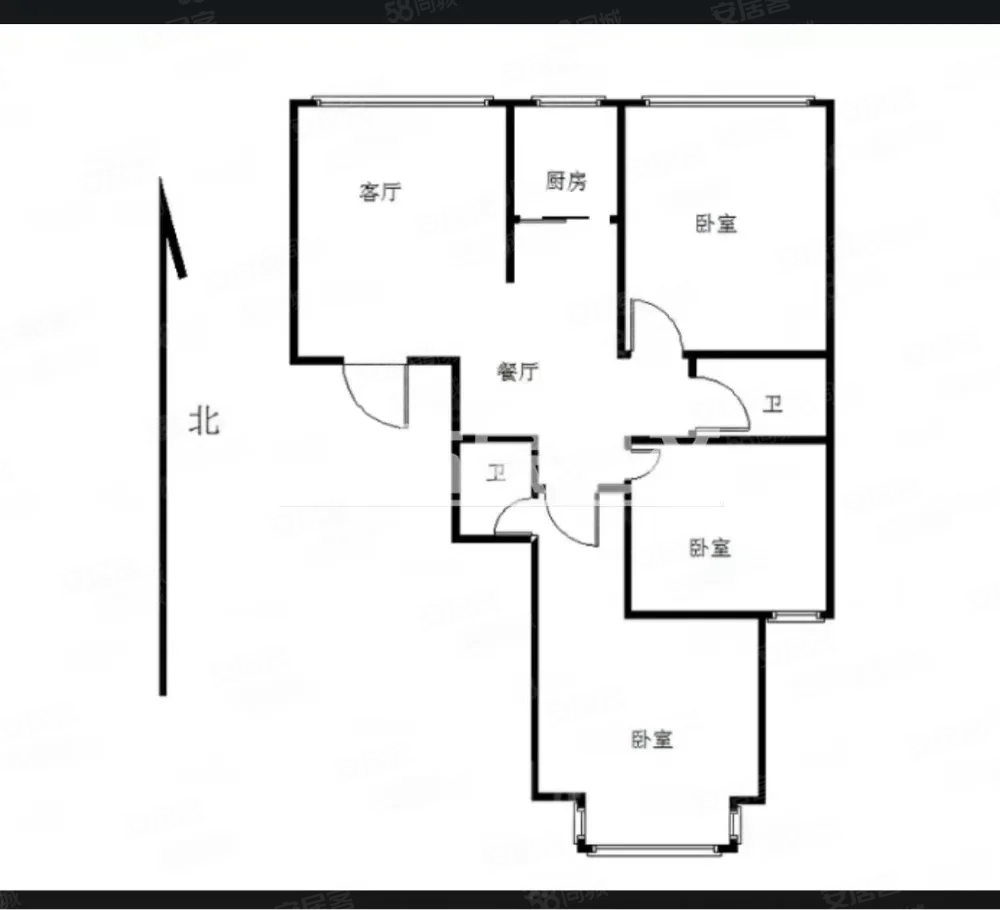 四季花城五区3室2厅2卫124.76㎡南北72万