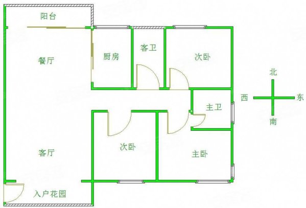 名门世家3室2厅2卫128.33㎡南北168万