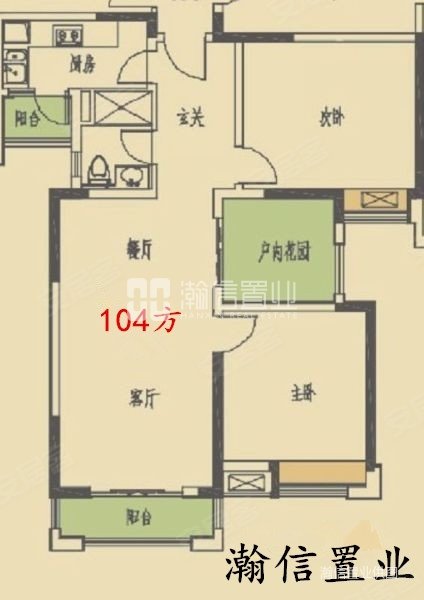 中海锦城3室2厅1卫103.57㎡南210万