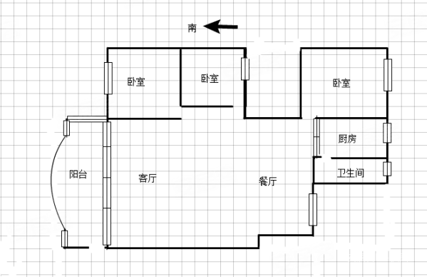 建新新村3室2厅1卫98.53㎡南88万