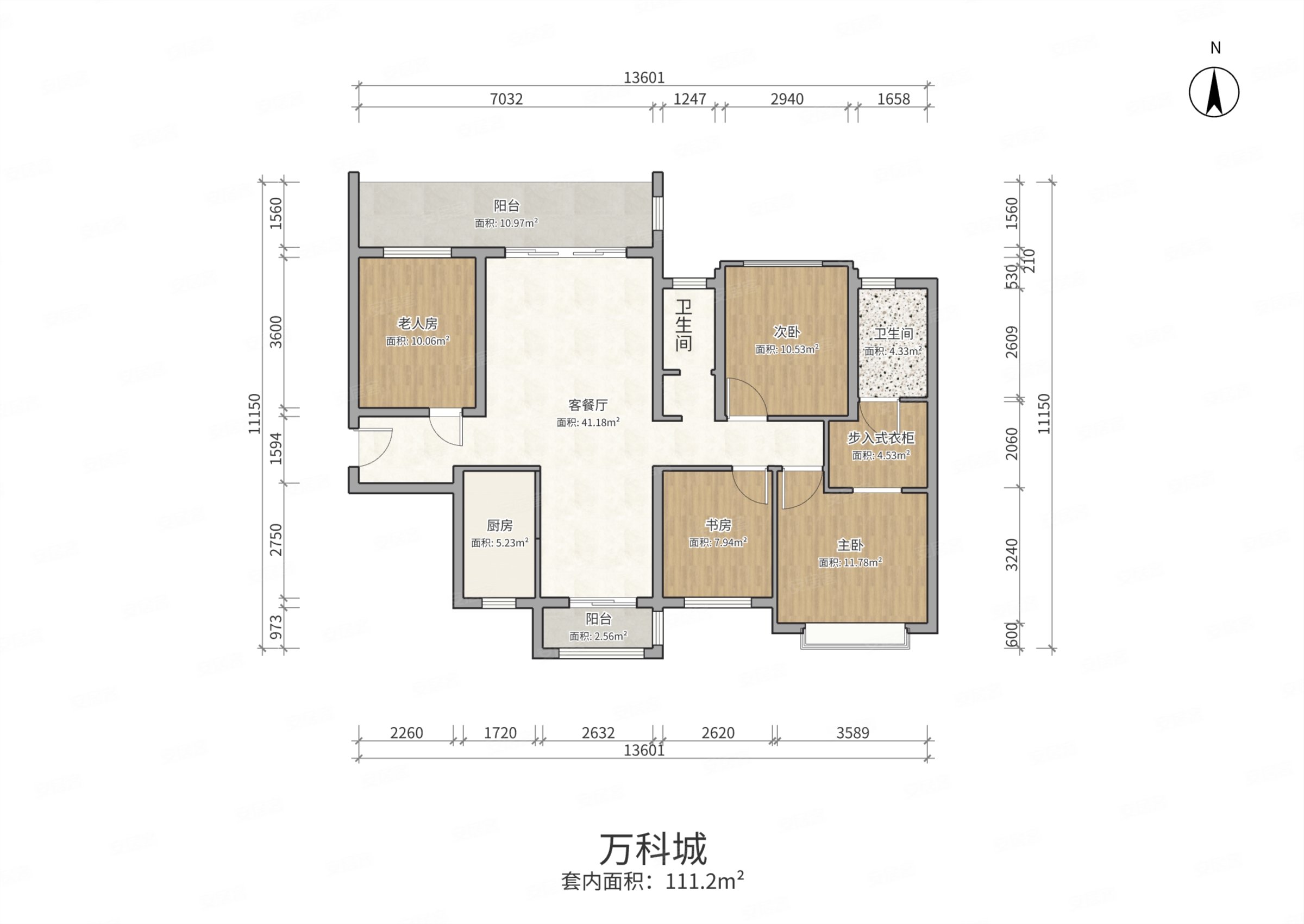 万科城4室2厅2卫138.77㎡南北166.8万