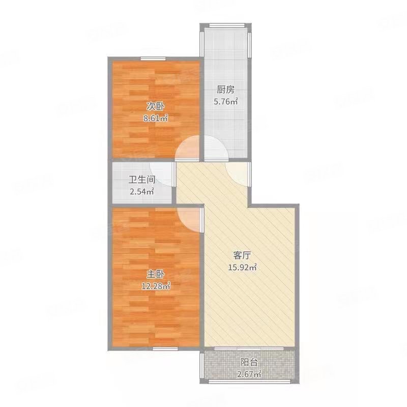 滨河嘉园2室1厅1卫110㎡南北72万