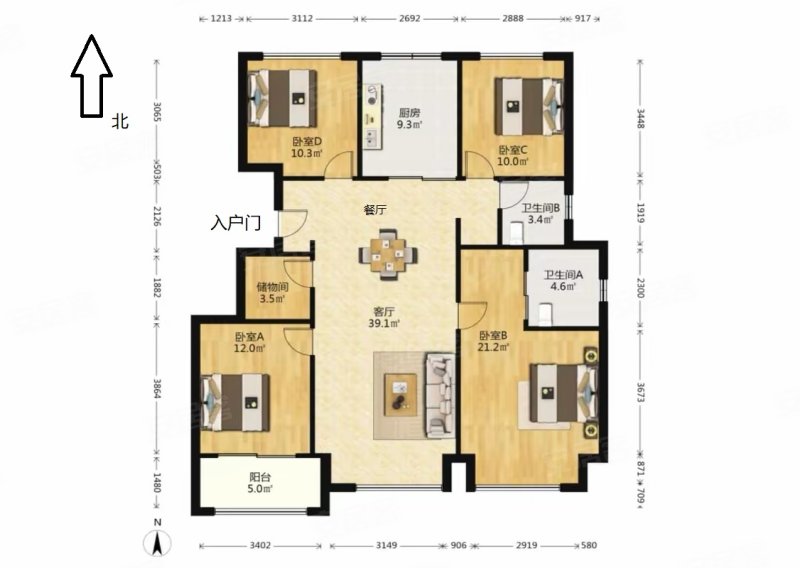 真实在售 星耀阁新上好房 130平全新未住 大四房 楼层好!