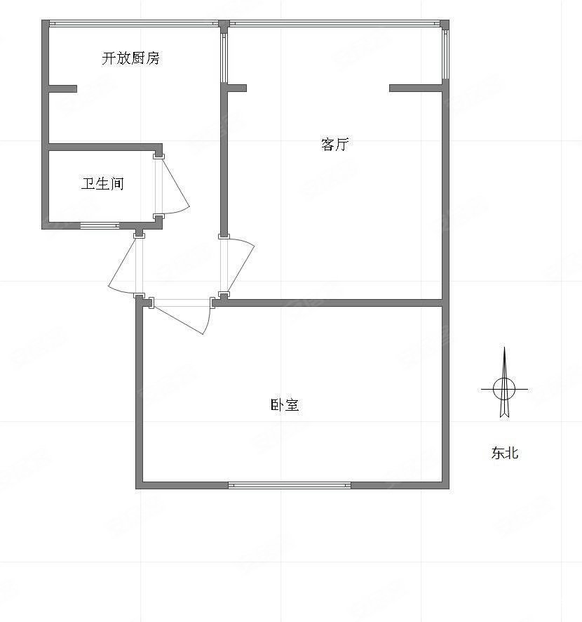 文化六村1室1厅1卫53㎡南北53万