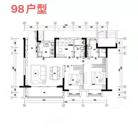 锦上文澜雅苑3室2厅2卫98㎡南北133万