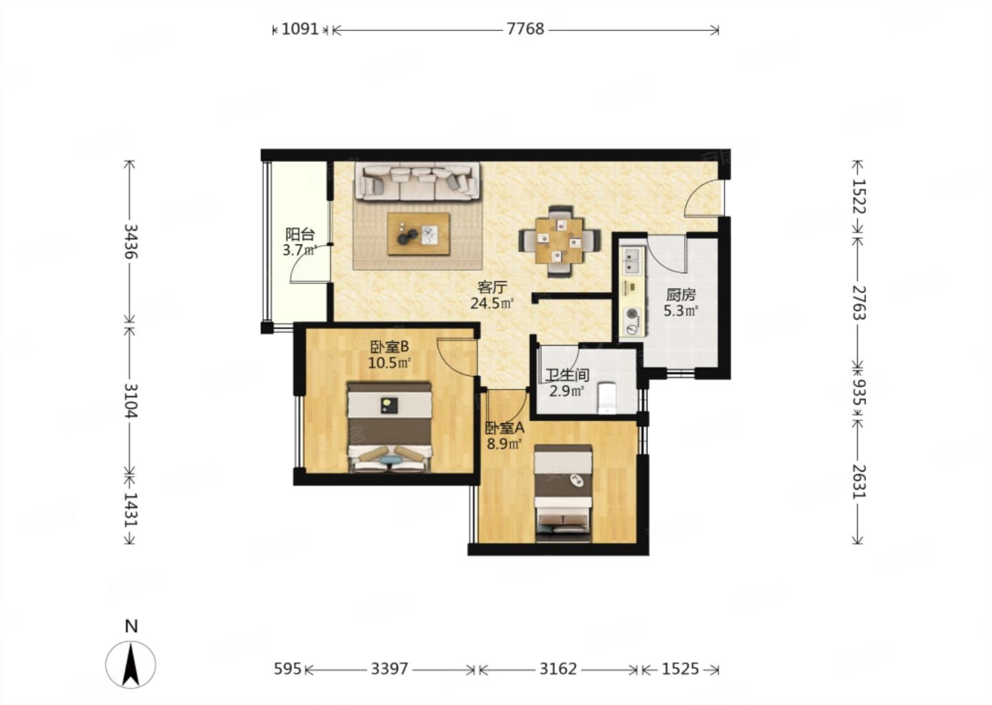 关山万科城花璟苑 经典小户型 朝南 性价比高 视野好